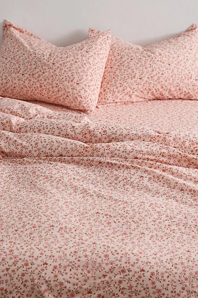 Urban Outfitters Clarissa Floral Vine Duvet Set In Pink At