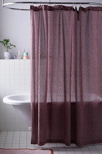 Urban Outfitters Clarissa Vine Floral Shower Curtain In Black At  In Burgundy