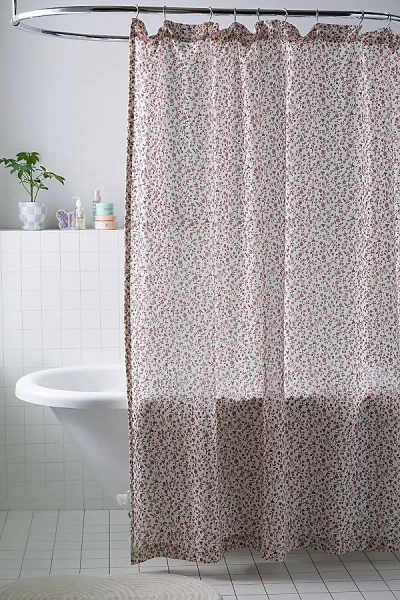 Urban Outfitters Clarissa Vine Floral Shower Curtain In White At  In Multi