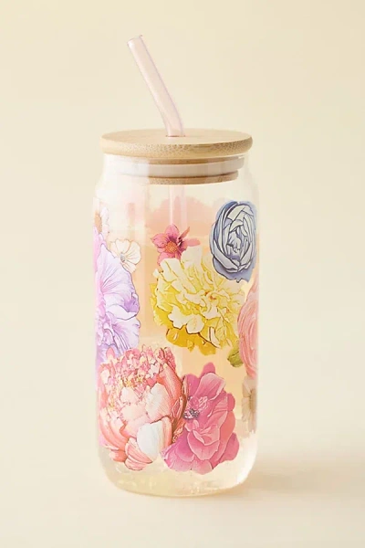 Urban Outfitters Classic Patterned To-go Glass Tumbler In Floral At  In Multi
