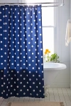 Urban Outfitters Classic Polka Dot Patterned Shower Curtain In Navy At  In Blue