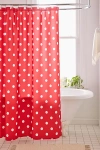 Urban Outfitters Classic Polka Dot Patterned Shower Curtain In Red At  In Red