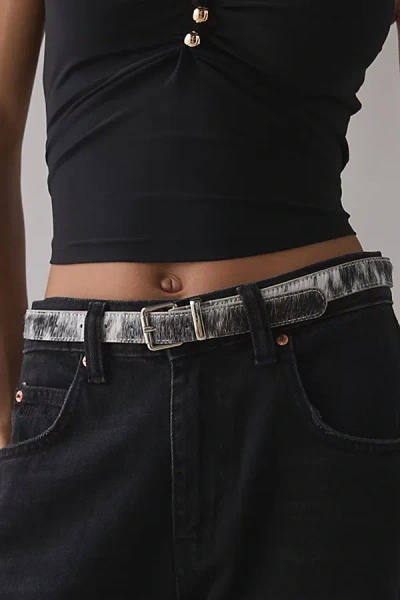 Urban Outfitters Classic Skinny Animal Print Belt In Black/white, Women's At  In Gray