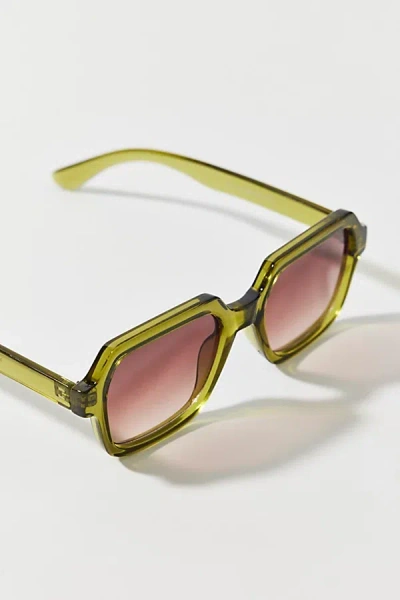 Urban Outfitters Cleo Plastic Square Sunglasses In Green, Women's At