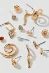 Urban Outfitters Coastal Charm Post And Hoop Earring Set In Gold, Women's At  In Gold