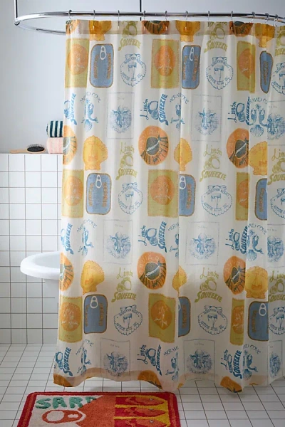 Urban Outfitters Coastal Vibes Shower Curtain In Gold At