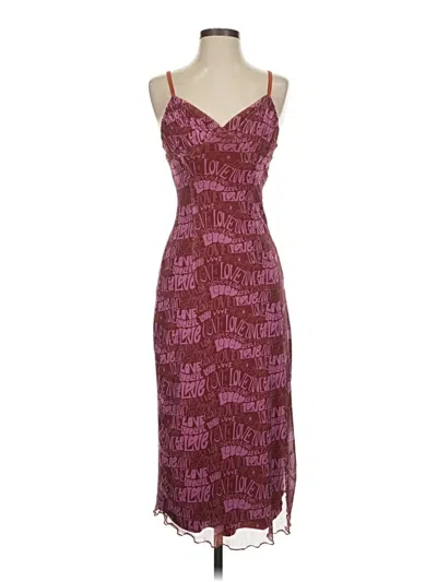 Pre-owned Urban Outfitters Cocktail Dress In Burgundy