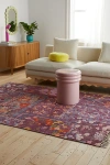 Urban Outfitters Colorful Floral Digital Printed Chenille Rug In Purple At  In Pink