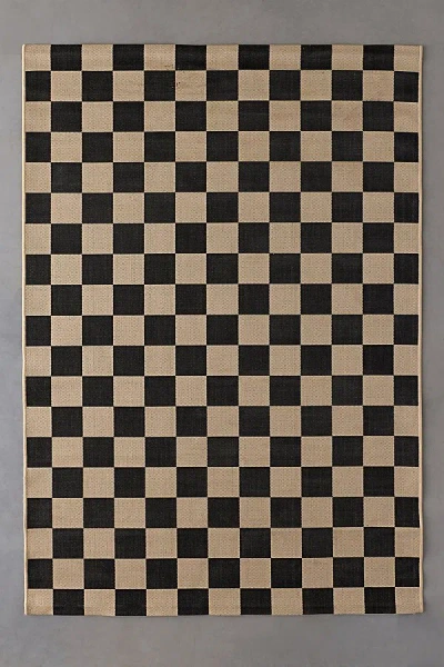 Urban Outfitters Conrad Checkerboard Indoor/outdoor Rug In Black/white At