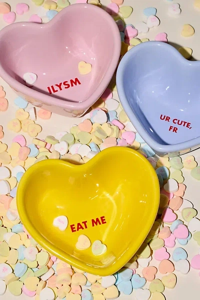 Urban Outfitters Conversation Heart Snack Bowl In Yellow At