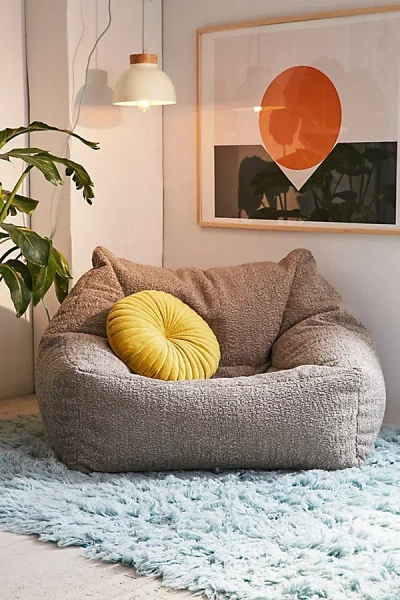 Urban Outfitters Cooper Faux Sheepskin Bean Bag Chair In Grey At