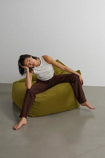 Urban Outfitters Cooper Velvet Bean Bag Chair In Olive At