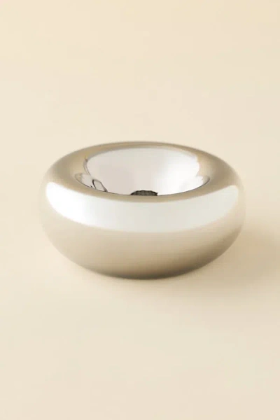 Urban Outfitters Cora Chrome Ceramic Catch-all Dish In Silver At