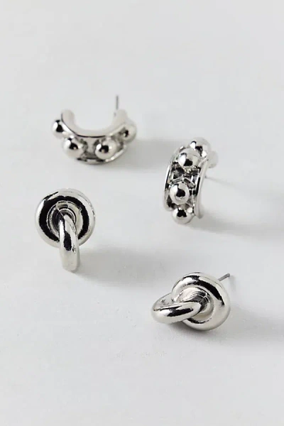 Urban Outfitters Cora Hoop Earring Set In Silver, Women's At