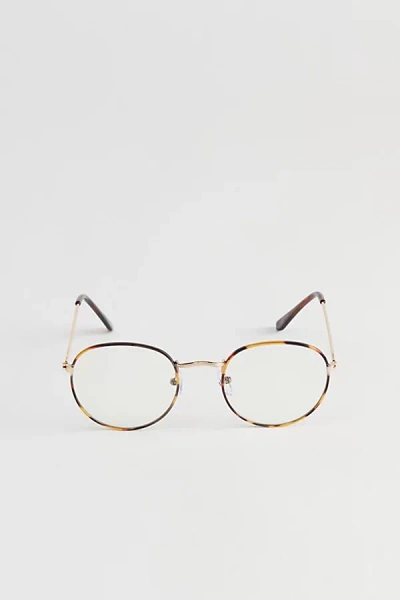 Urban Outfitters Corey Round Blue Light Glasses In Brown, Men's At