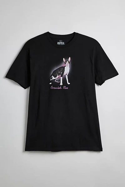 Urban Outfitters Cornish Rex Cat Graphic Tee In Black, Men's At