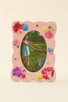Urban Outfitters Cosette Ceramic 4" X 6" Picture Frame In Floral At  In Pink