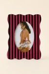 Urban Outfitters Cosette Ceramic 4" X 6" Picture Frame In Stripe At  In Red