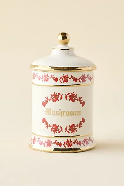 Urban Outfitters Cosette Ceramic Stash Canister In Mushrooms At  In White