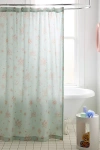 Urban Outfitters Cosmic Kitties Patterned Shower Curtain In Light Blue At  In Green