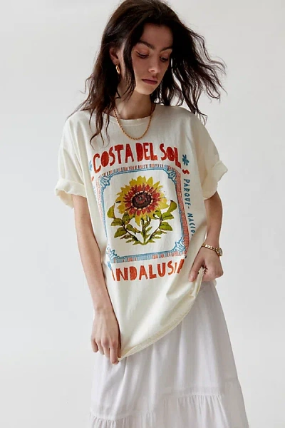 Urban Outfitters Costa Del Sol T-shirt Dress In Ivory, Women's At  In White