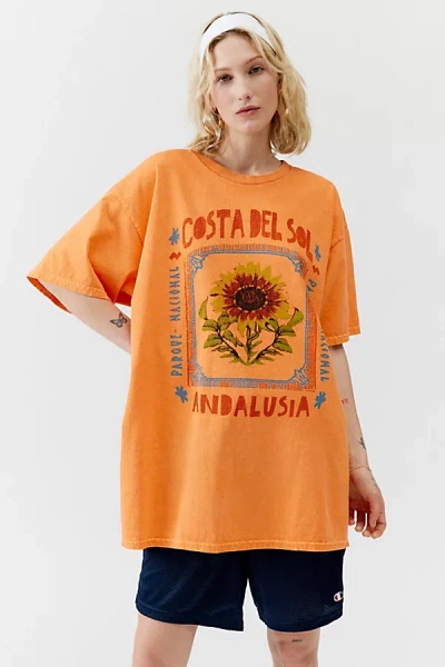Urban Outfitters Costa Del Sol T-shirt Dress In Orange, Women's At