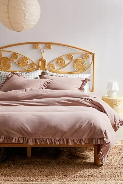 Urban Outfitters Cottage Ruffle Duvet Cover In Mauve At  In Pink