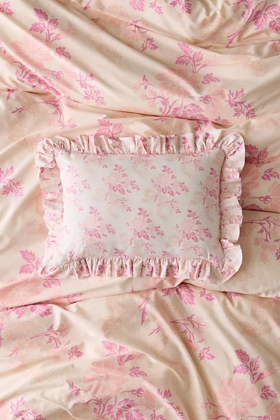 Urban Outfitters Cotton Ruffle Bolster Pillow In Pink Juliette At