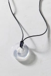 Urban Outfitters Court Resin Pendant Corded Necklace In Clear, Women's At  In Metallic
