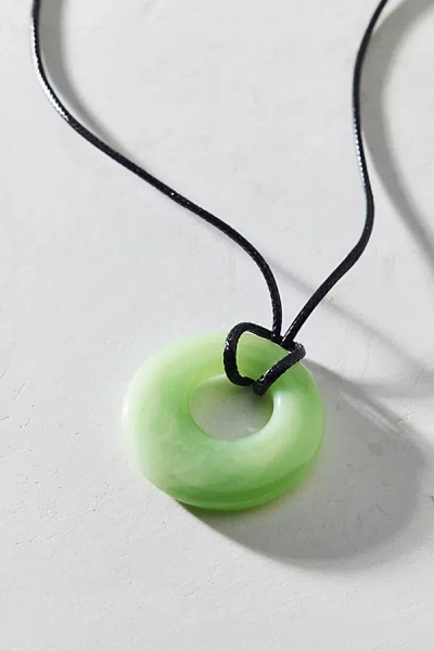 Urban Outfitters Court Resin Pendant Corded Necklace In Light Green, Women's At