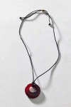 Urban Outfitters Court Resin Pendant Corded Necklace In Red, Women's At