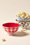 Urban Outfitters Courtney Ceramic Patterned Pedestal Snack Bowl In Gingham At  In Red
