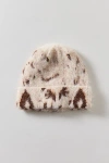 Urban Outfitters Cow Pattern Beanie In Cow Print, Women's At  In Neutral