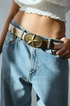 Urban Outfitters Animal Print Calf Hair Star Buckle Belt In Cow Pony, Women's At