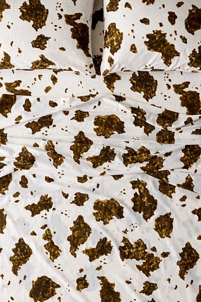 Urban Outfitters Cow Print Patterned Sheet Set In Cow At  In Multi