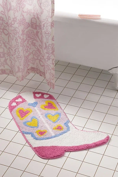 Urban Outfitters Cowgirl Boot Bath Mat In Cream At