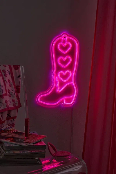 Urban Outfitters Cowgirl Boot Neon Sign In Pink At