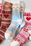 Urban Outfitters Cozy Fair Isle Knit Sock In Blue, Women's At  In White