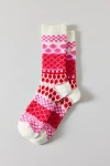 Urban Outfitters Cozy Fair Isle Knit Sock In Pink, Women's At  In White