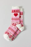 Urban Outfitters Cozy Fair Isle Knit Sock In Red, Women's At  In Neutral