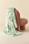 Urban Outfitters Cozy Logan Patterned Fleece Throw Blanket In Green At