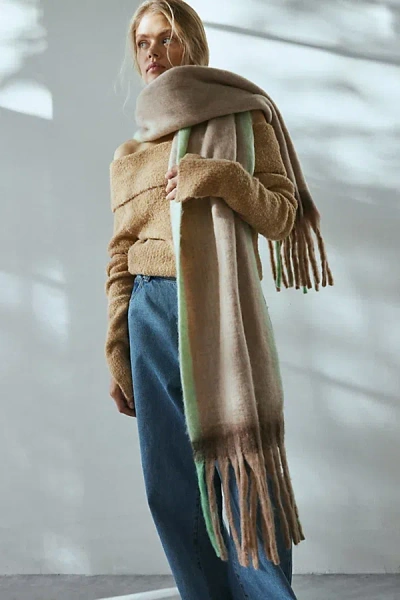 Urban Outfitters Cozy Oversized Woven Scarf In Neutral, Women's At