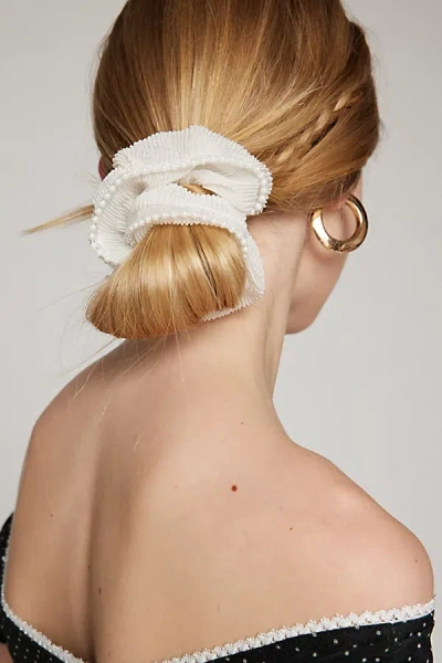 Urban Outfitters Crinkle Pearl Scrunchie In Ivory, Women's At  In White