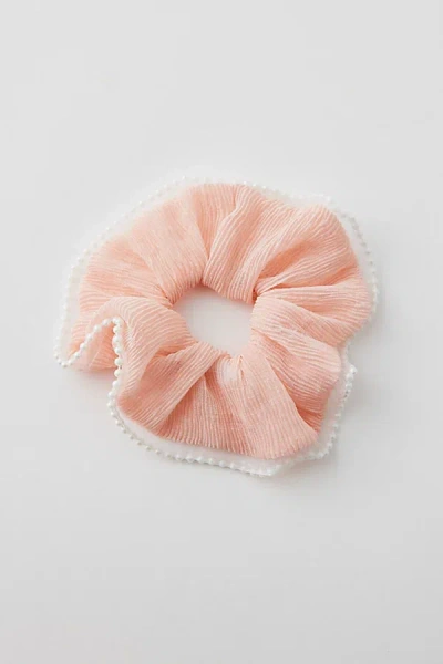 Urban Outfitters Crinkle Pearl Scrunchie In Pink, Women's At