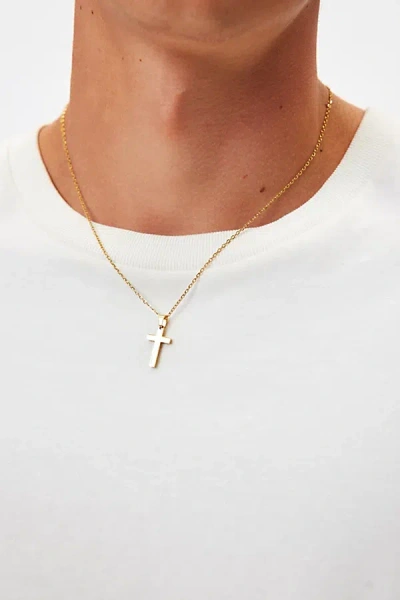 Urban Outfitters Cross Pendant Necklace In Gold, Men's At