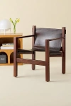 Urban Outfitters Cruz Leather Lounge Chair In Black At  In Brown