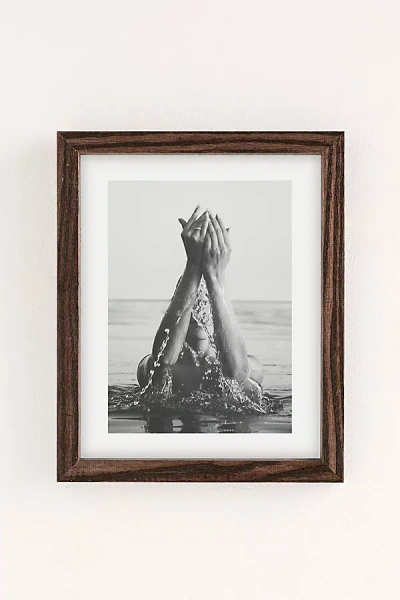 Urban Outfitters Dagmar Pels Wild And Free Just Like The Sea Art Print In Walnut Wood Frame At  In Multi