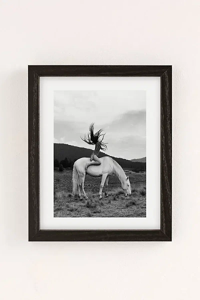 Urban Outfitters Dagmar Pels Wild Horse Girl Art Print In Black Wood Frame At  In White