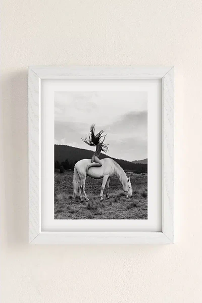 Urban Outfitters Dagmar Pels Wild Horse Girl Art Print In White Wood Frame At