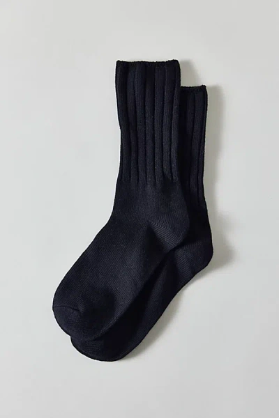 Urban Outfitters Dahlia Everyday Ribbed Crew Sock In Black, Women's At